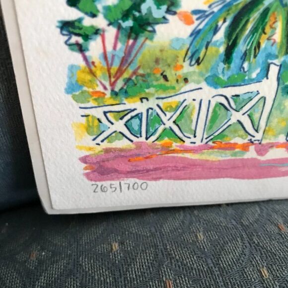 "La Terrasse" by Jean-Claude Picot Seriolithograph - Picture 3 of 7